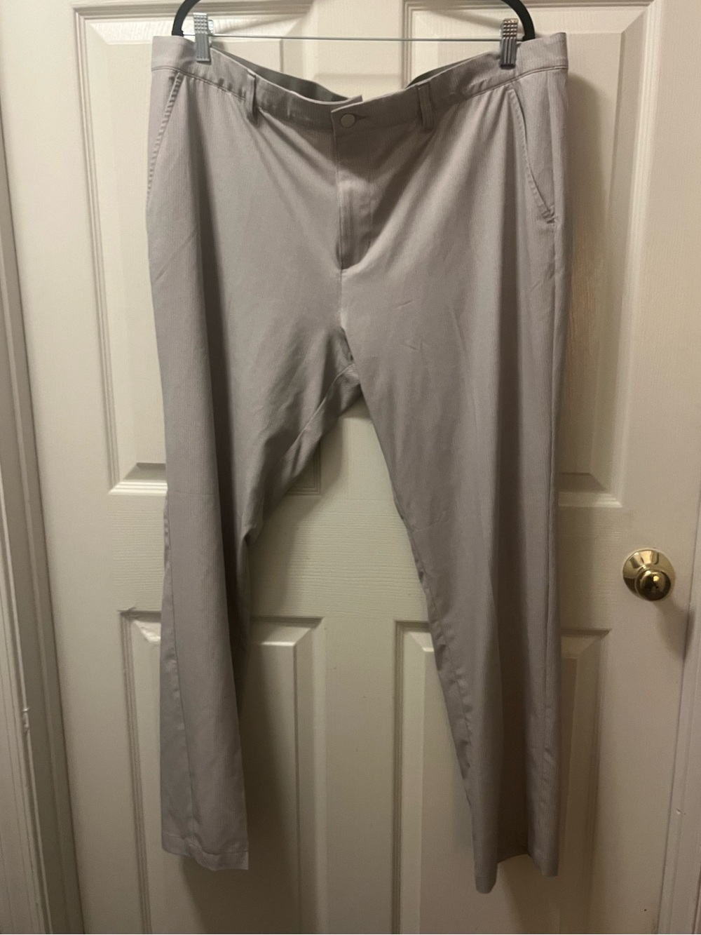 Adidas Golf Mens Performance Pants 40x32 Gray Flat Front Stretch Casual Golf
